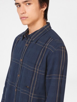 Ben Sherman B by Ben Sherman Indigo Check Shirts Indigo | VXOHBYN-72