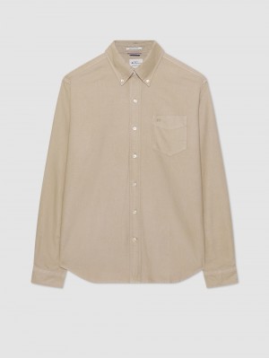 Ben Sherman Beatnik Oxford Garment Dye Shirts Grey | FKTZMAO-80