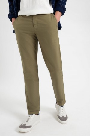 Ben Sherman Beatnik Oxford Slim Taper Garment Dye Chino Pants Light Olive | DQCOZJE-59