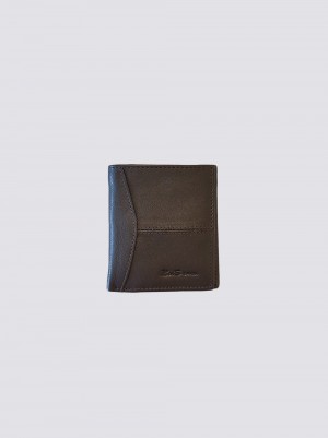 Ben Sherman Coles Leather Micro Wallets Brown | XBSMQCO-84