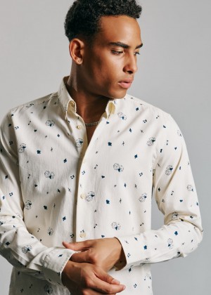 Ben Sherman Conversational Icon Shirts White | FBLYOXV-51