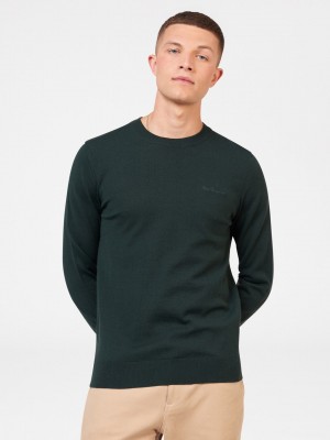 Ben Sherman Signature Merino Crewneck Knitwear Dark Green | XINBYWT-65