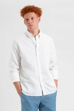 Ben Sherman St. Ives Resort Oxford Shirts White | QBVFAYO-53