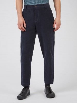 Ben Sherman Tapered Corduroy Pants Black | ZYQFBGR-37