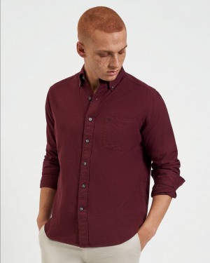 Ben Sherman Uniform Flannel Shirts Burgundy / Navy / Beige | DSGUTXK-71