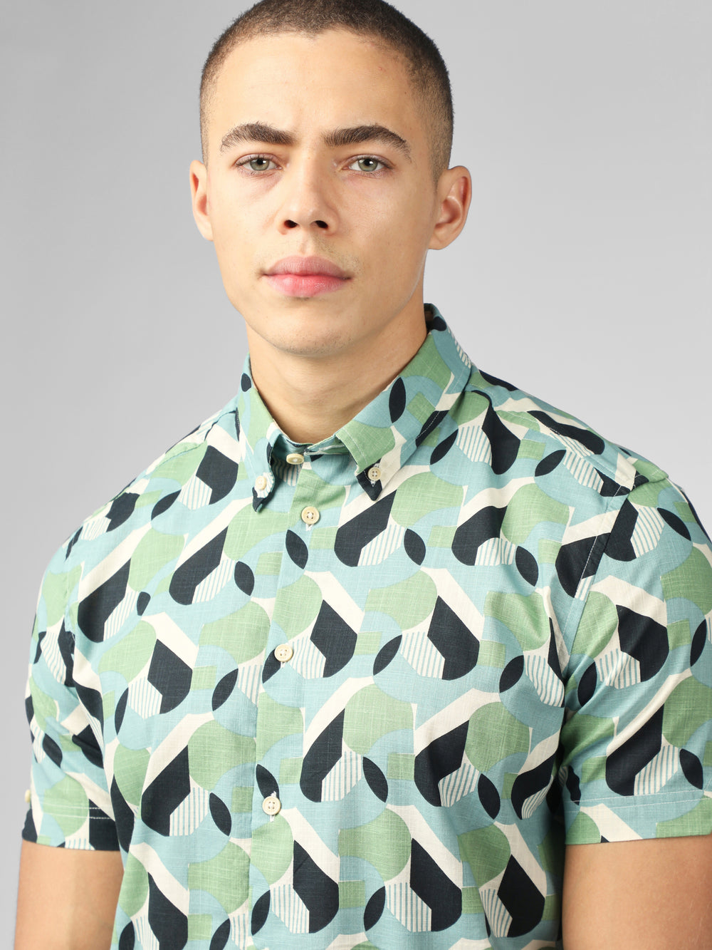 Ben Sherman Art Deco Shirts Green | KJRHTSB-32