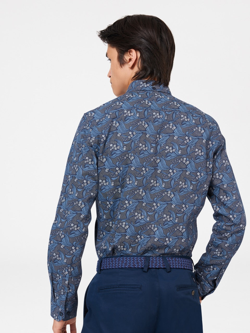 Ben Sherman Art Nouveau Floral Shirts Navy | QUTVAWJ-06