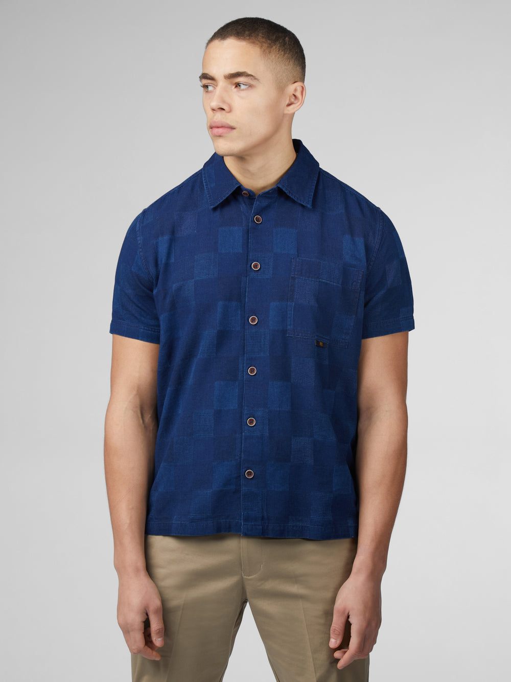 Ben Sherman B by Ben Sherman Indigo Check Shirts Navy | QFUWEJX-46