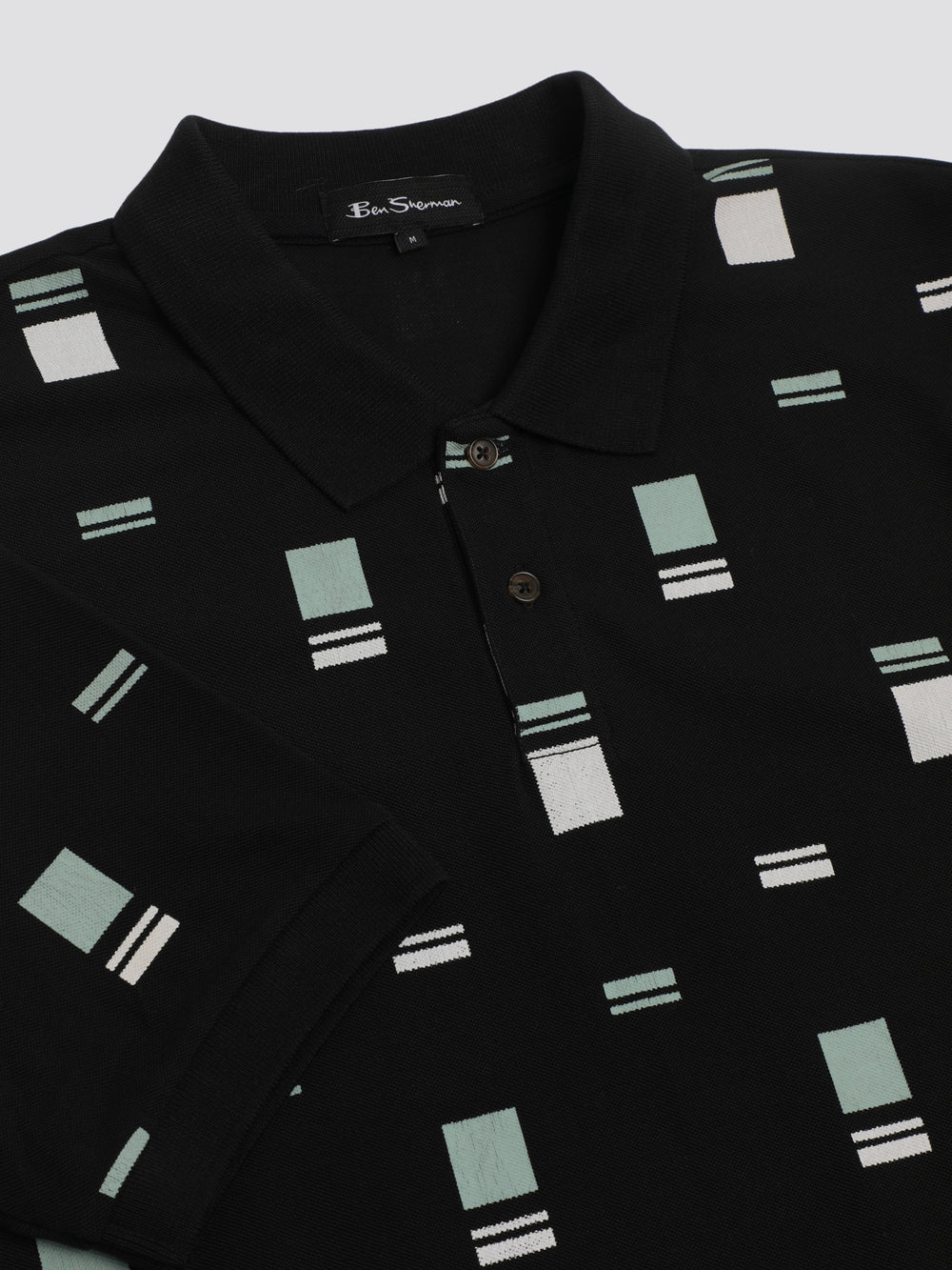 Ben Sherman B by Ben Sherman Scatter Chequerboard Mod Stripe Polo Shirts Black | YRMGXDZ-13