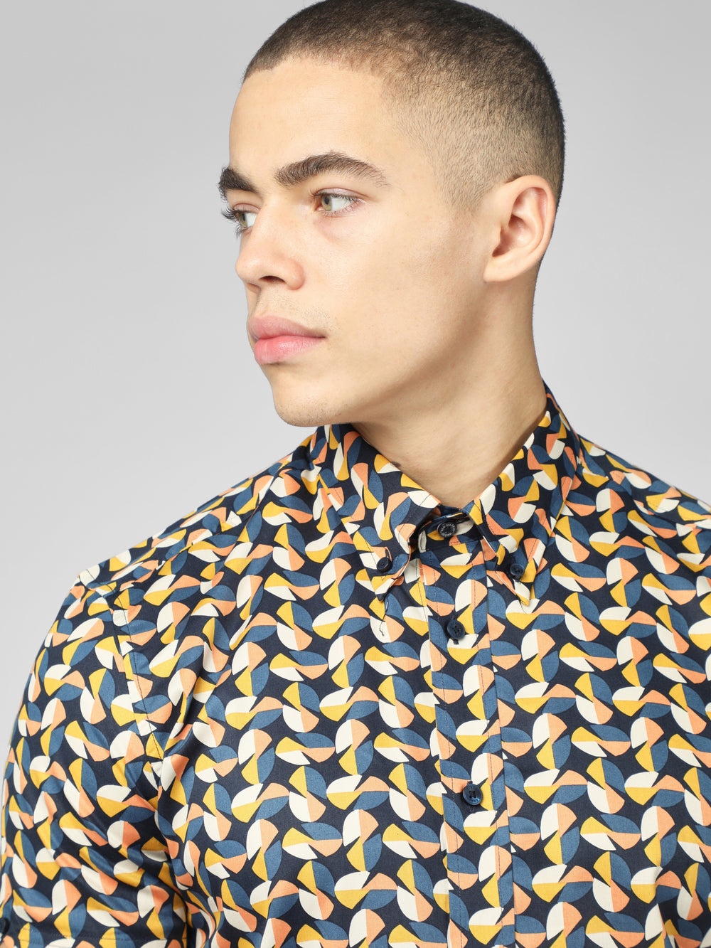 Ben Sherman Bahaus Geo Shirts Yellow | WKMDXNL-65