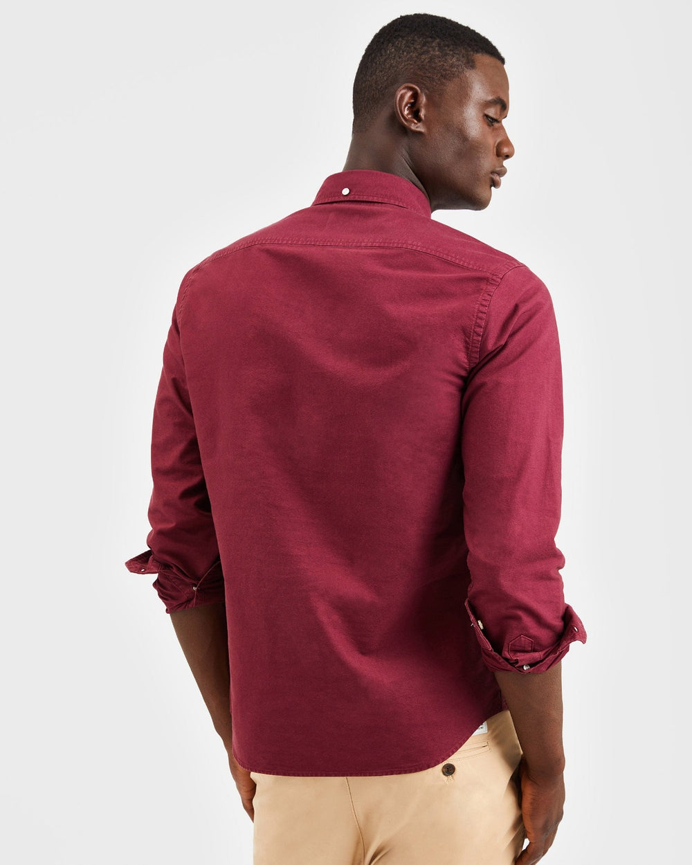 Ben Sherman Beatnik Oxford Garment Dye Shirts Burgundy | OSCDEVJ-30