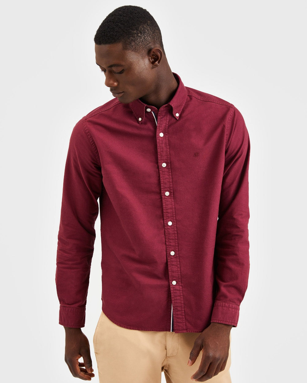 Ben Sherman Beatnik Oxford Garment Dye Shirts Burgundy | OSCDEVJ-30