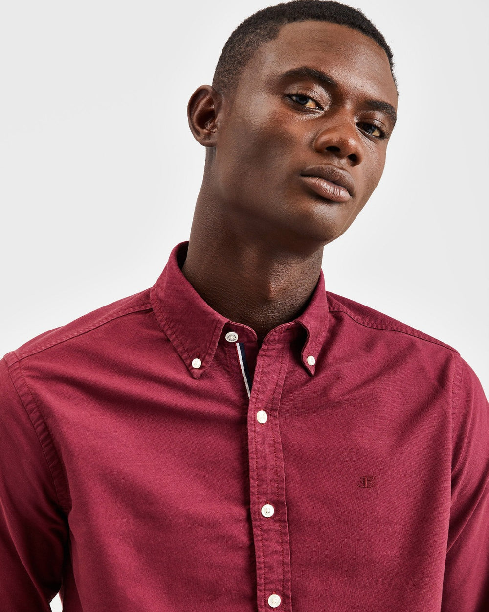 Ben Sherman Beatnik Oxford Garment Dye Shirts Burgundy | OSCDEVJ-30