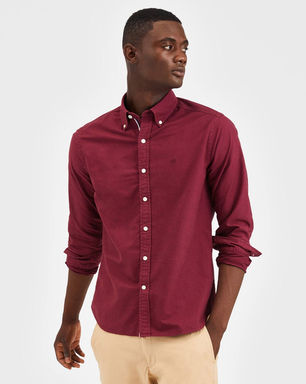 Ben Sherman Beatnik Oxford Garment Dye Shirts Burgundy | OSCDEVJ-30