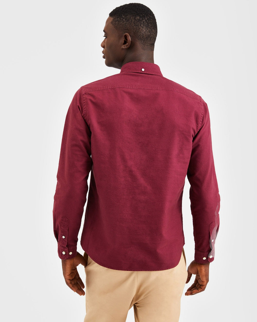 Ben Sherman Beatnik Oxford Garment Dye Shirts Burgundy | OSCDEVJ-30