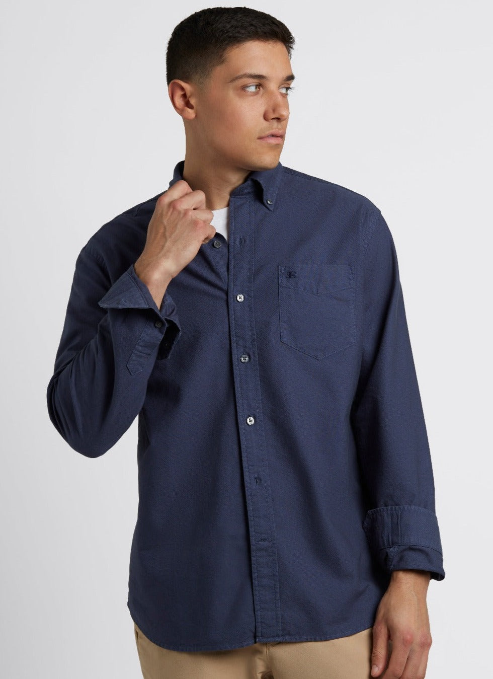 Ben Sherman Beatnik Oxford Garment Dye Shirts Indigo | UWDXFLJ-54