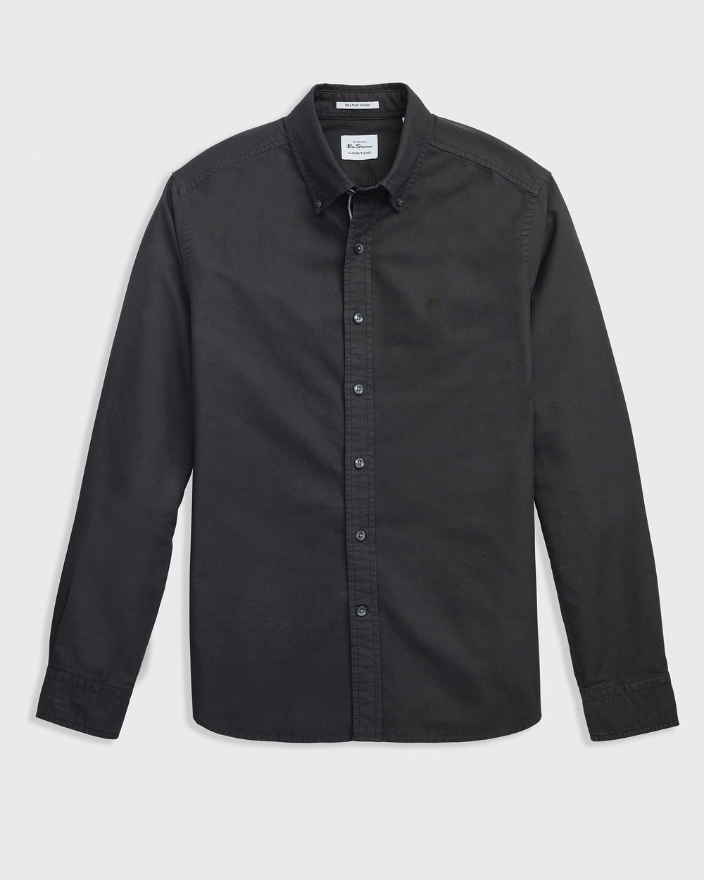 Ben Sherman Beatnik Oxford Garment Dye Shirts Black | LSUIAJG-89