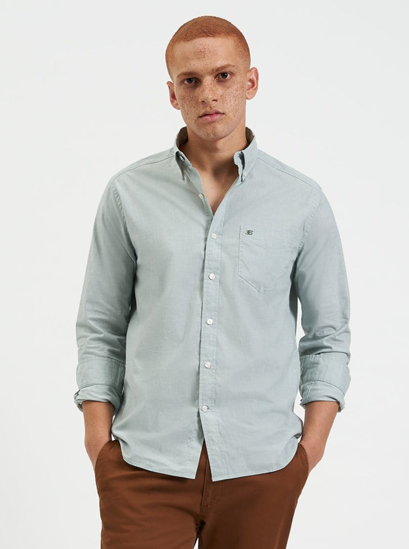 Ben Sherman Beatnik Wash Long-Sleeve Shirts Green | TUYHBCW-43