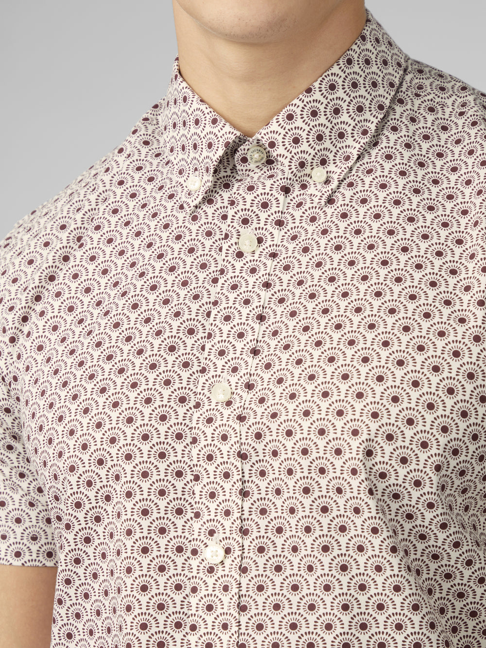 Ben Sherman Block Geo Shirts Dark Red | ZVSCYIX-08