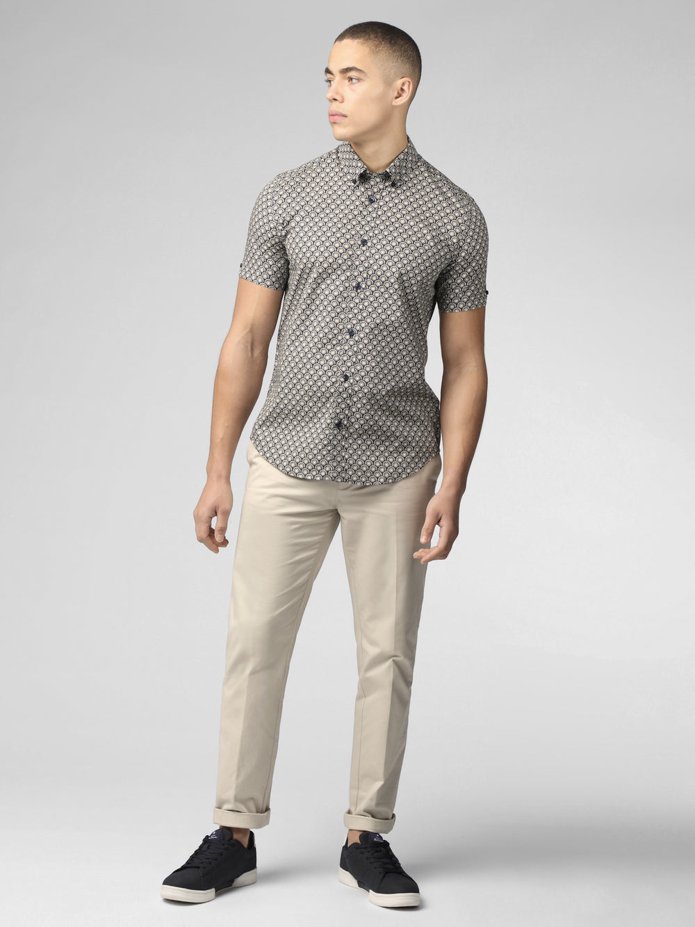 Ben Sherman Block Geo Shirts Grey | VYKZAWM-98