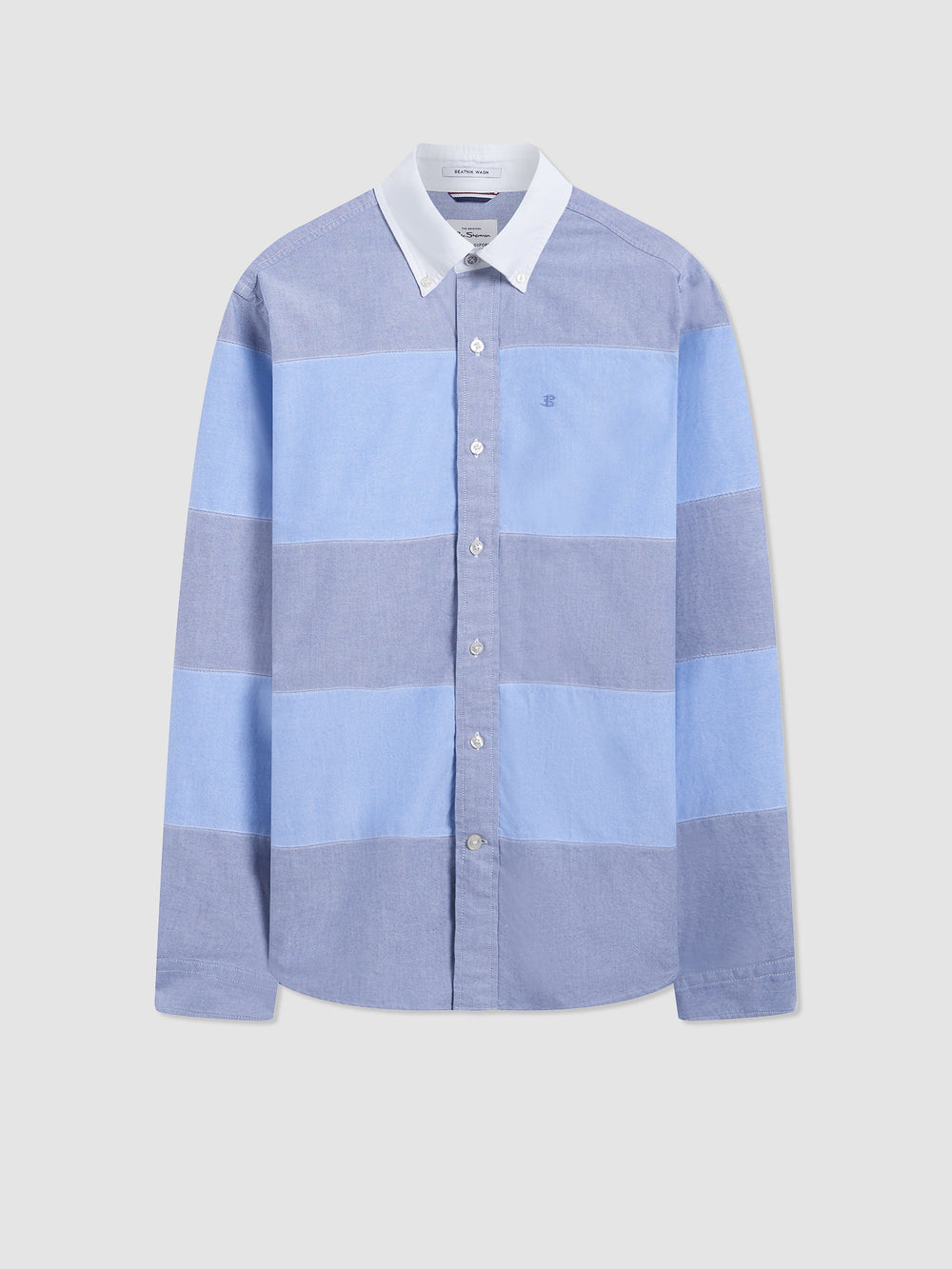 Ben Sherman Brighton Oxford Garment Dye Rugby Shirts Blue | MFBIPWN-74