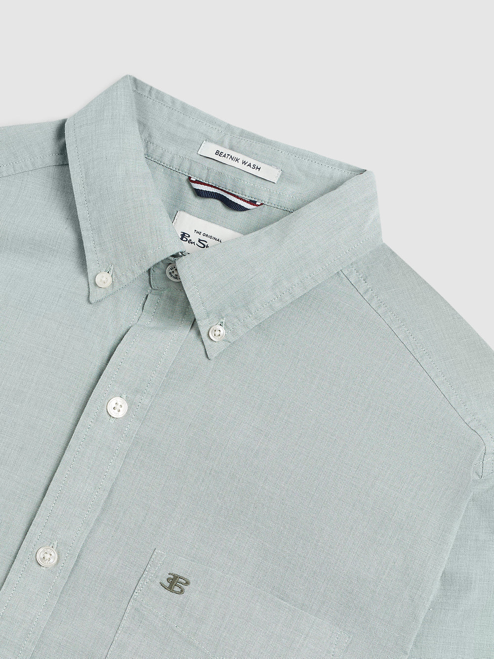 Ben Sherman Brighton Oxford Organic Green Shirts Green | HWSBUAE-09