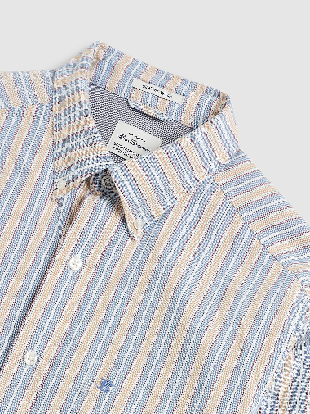 Ben Sherman Brighton Oxford Organic Shirts Blue Multicolor | LROFTXQ-76