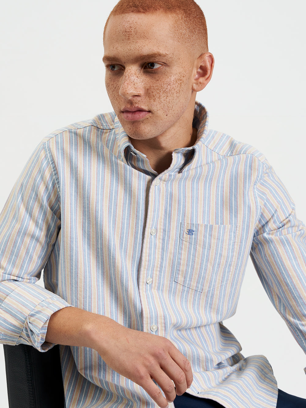 Ben Sherman Brighton Oxford Organic Shirts Blue Multicolor | LROFTXQ-76