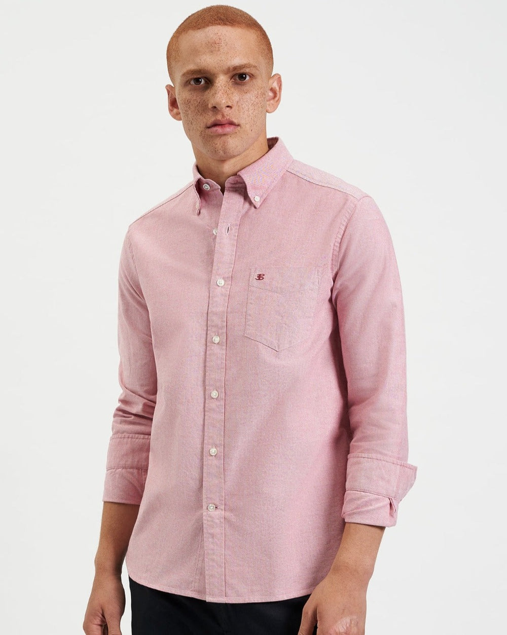 Ben Sherman Brighton Oxford Organic Shirts Light Red | JONWKVH-08