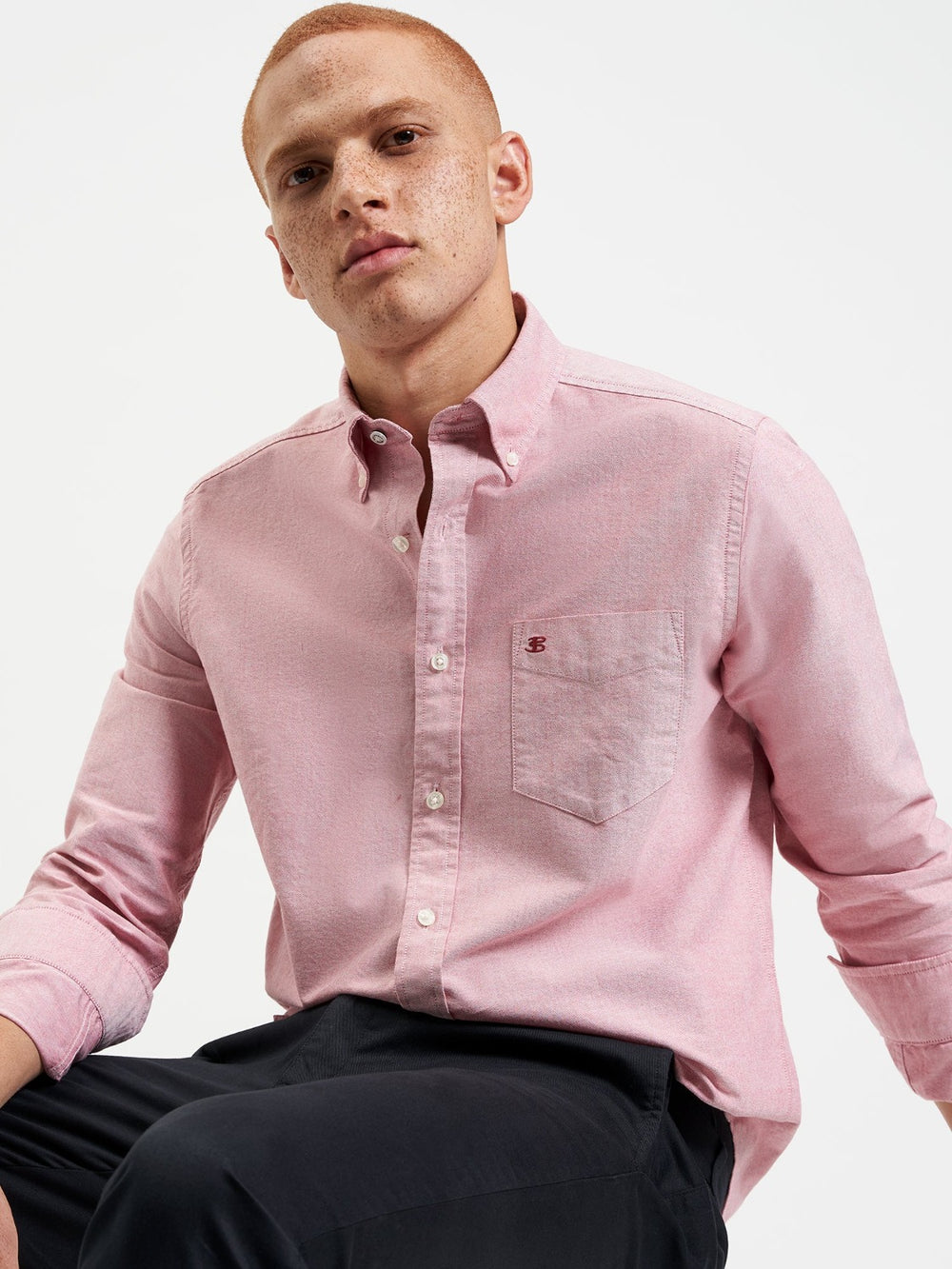 Ben Sherman Brighton Oxford Organic Shirts Light Red | JONWKVH-08