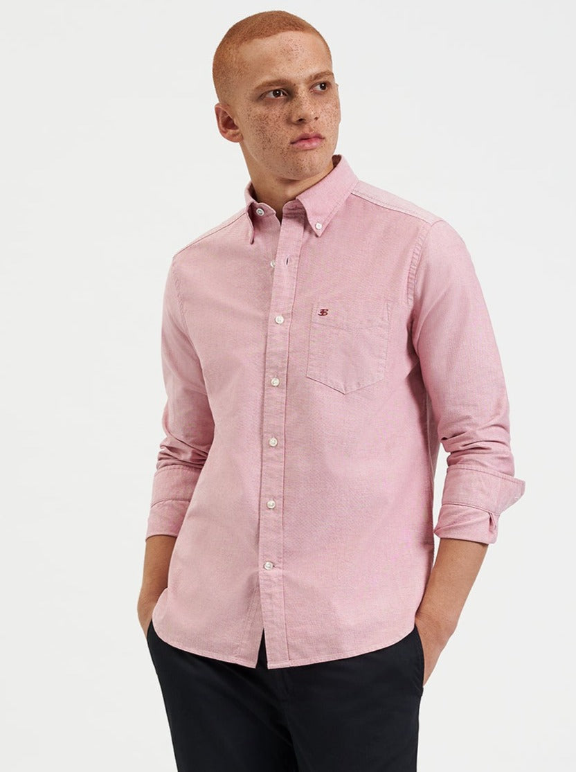 Ben Sherman Brighton Oxford Organic Shirts Light Red | JONWKVH-08