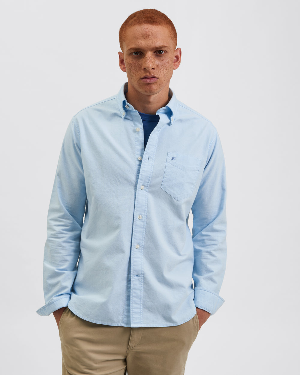 Ben Sherman Brighton Oxford Organic Shirts Blue | MPSBDFV-18