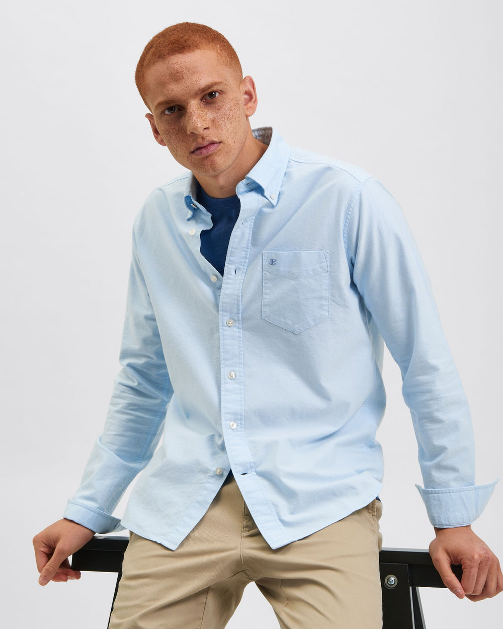 Ben Sherman Brighton Oxford Organic Shirts Blue | MPSBDFV-18