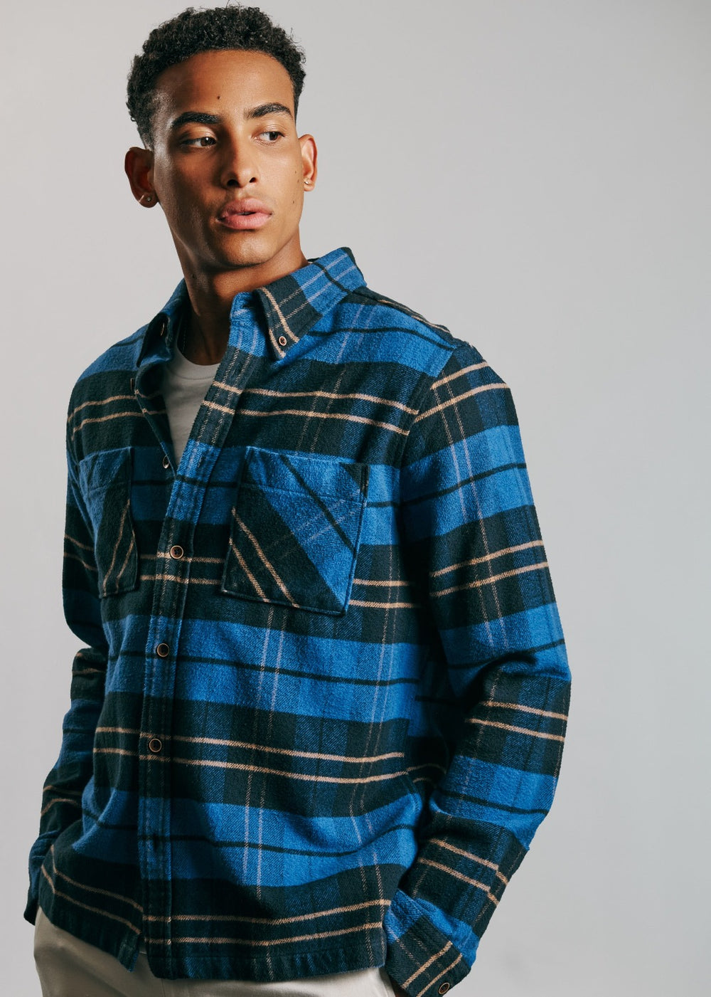 Ben Sherman Brushed Ivy Check Shirts Blue | UEMFXPV-10