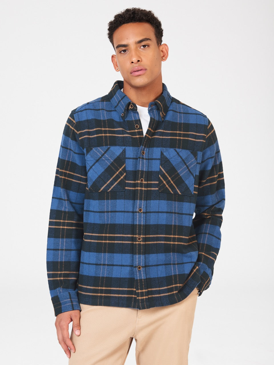 Ben Sherman Brushed Ivy Check Shirts Blue | UEMFXPV-10