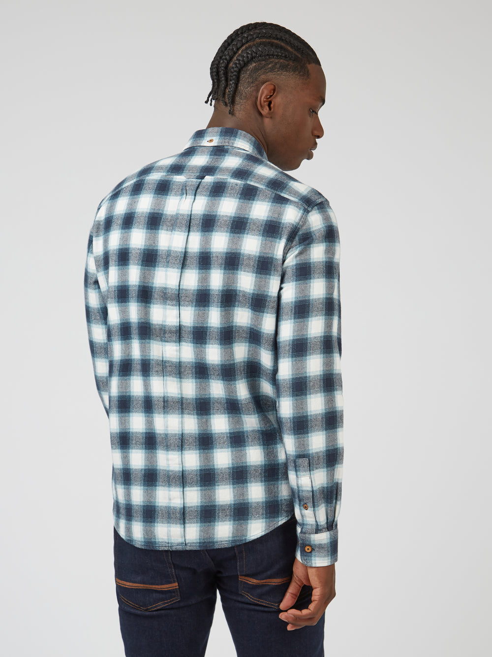 Ben Sherman Brushed Ombre Check Flannel Shirts Green | VKHITRS-67