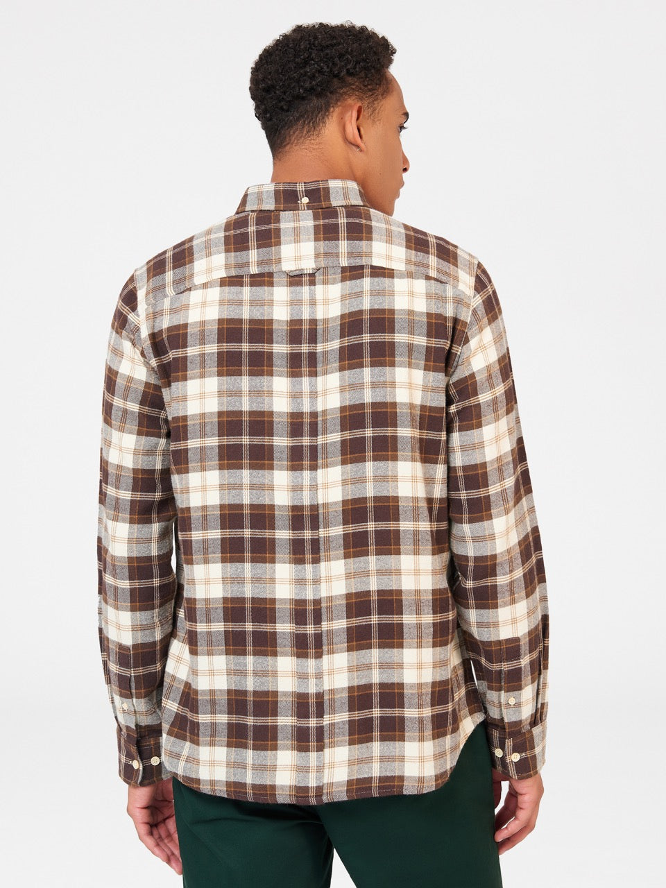 Ben Sherman Brushed Plain Check Shirts Chocolate | VCKMITX-48