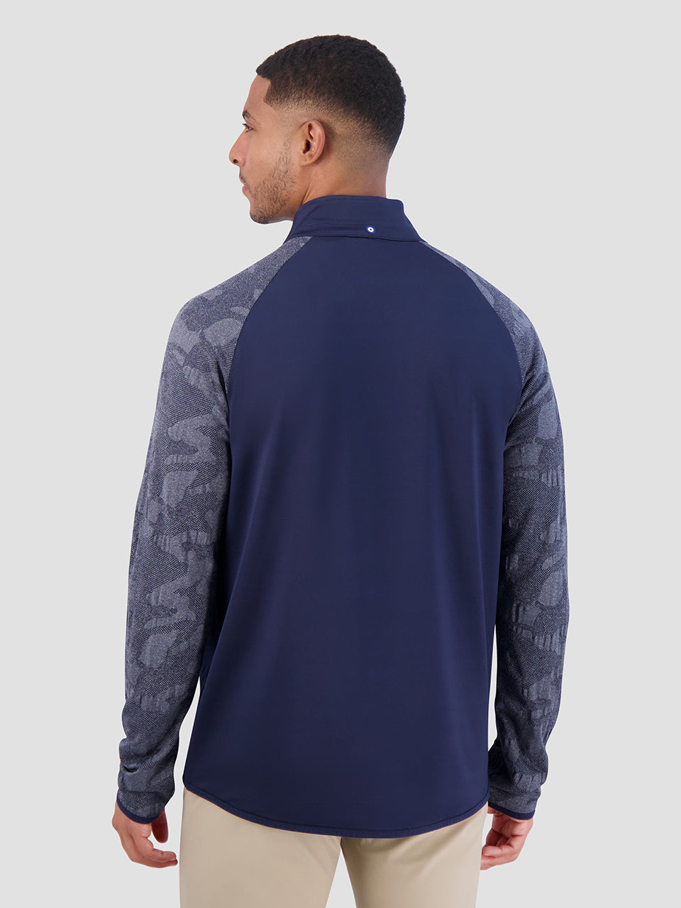 Ben Sherman Camo Jacq. Sleeve Quarter Zip Jackets Navy | SEWATXG-93