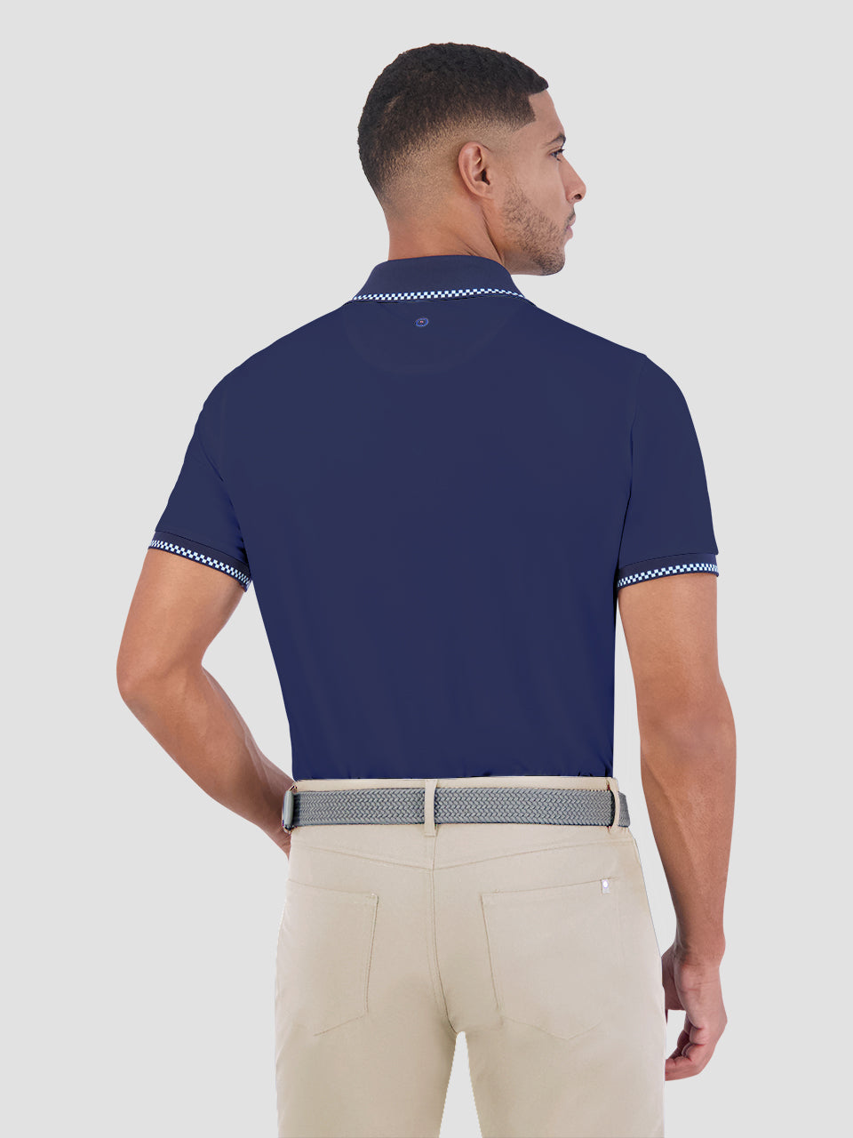 Ben Sherman Checker Rib Air Pique Sports Fit Polo Shirts Navy | VWEIZNG-35