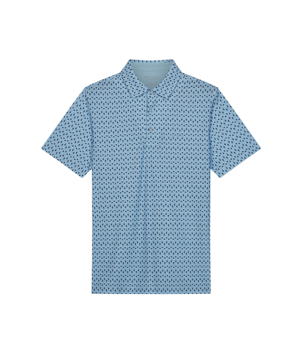 Ben Sherman Chequerboard Geo Polo Shirts Blue | DFEBTWO-51