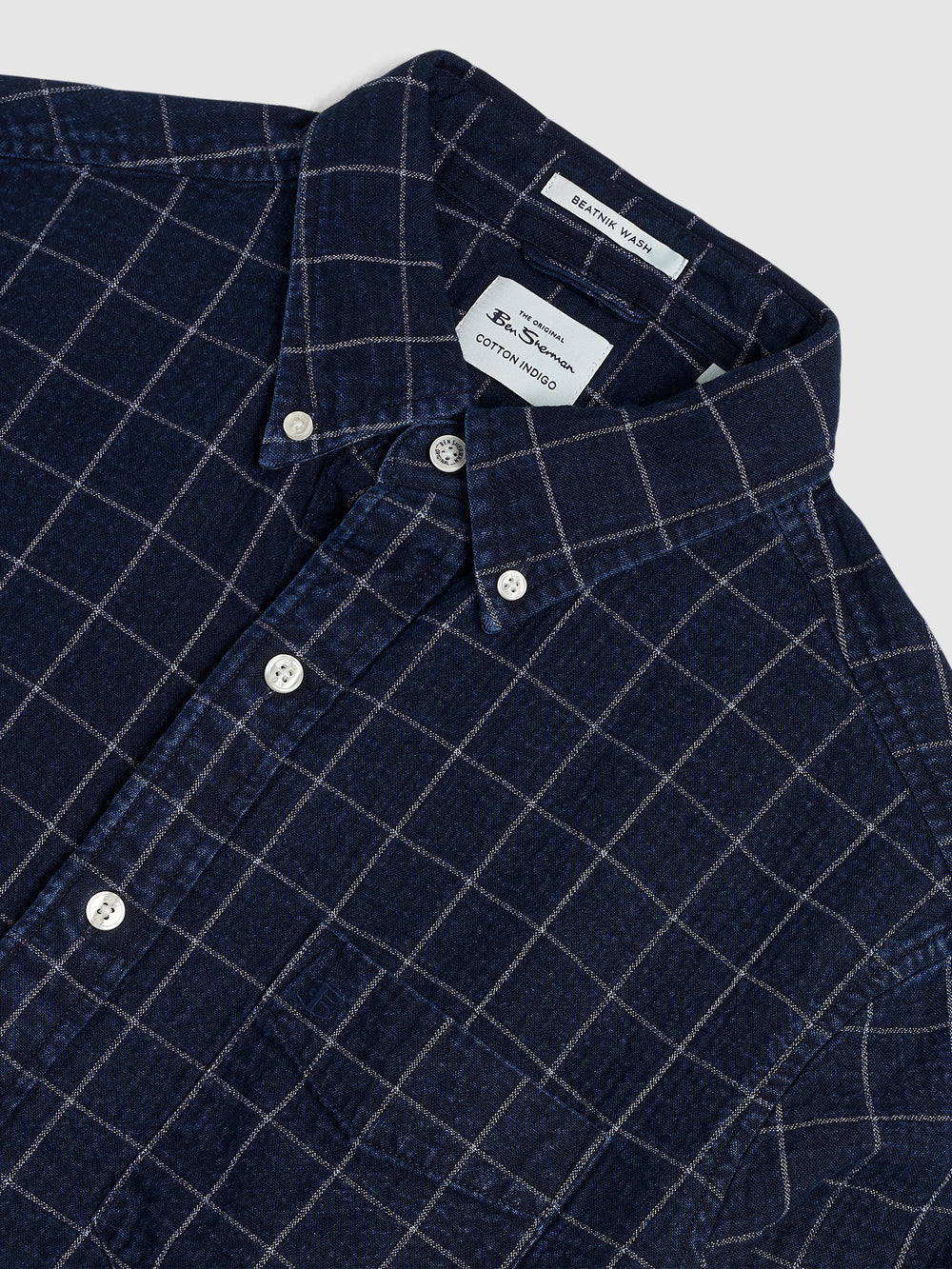 Ben Sherman Dalston Blues Beatnik Shirts Indigo | JCORNQP-06