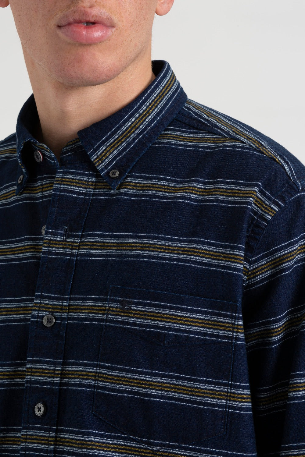 Ben Sherman Dalston Blues Long Sleeve Indigo Stripe Shirts Indigo | HPZILTK-46