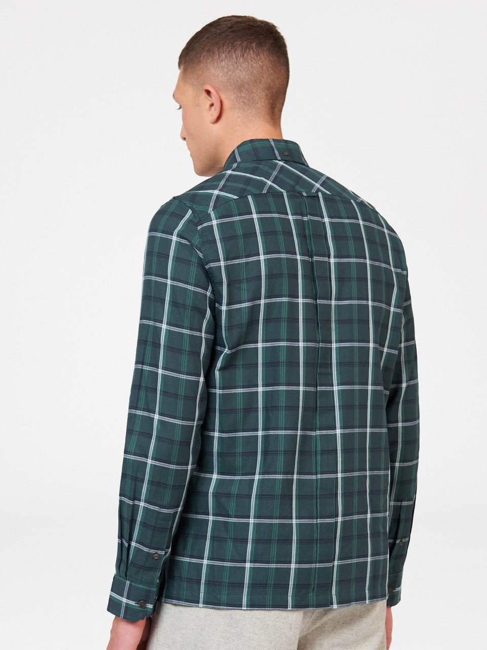 Ben Sherman Grid Check Shirts Green | ZDVYHKN-80