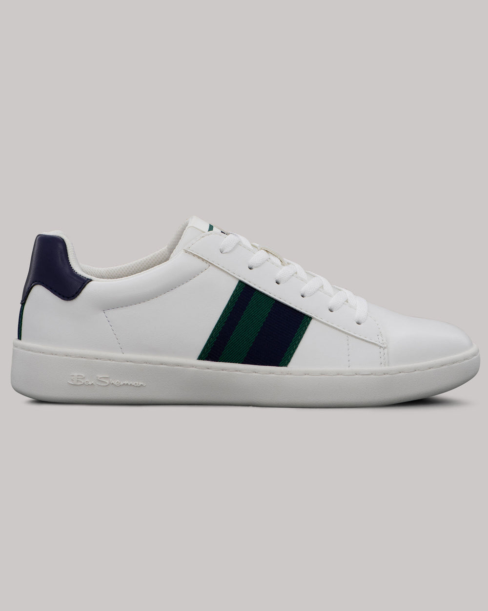 Ben Sherman Hampton Stripe Sneakers White / Navy / Green | GNYIHSM-73