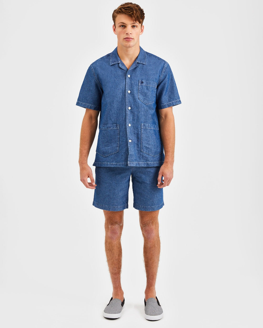 Ben Sherman Hastings Garment Dye Chambray Shirts Indigo | COBNKUW-41