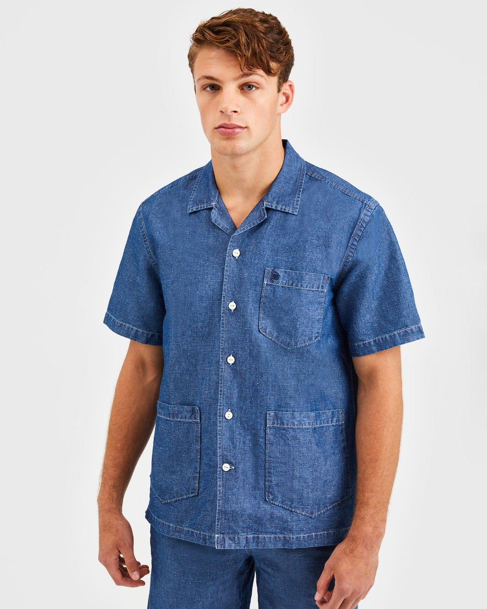 Ben Sherman Hastings Garment Dye Chambray Shirts Indigo | COBNKUW-41