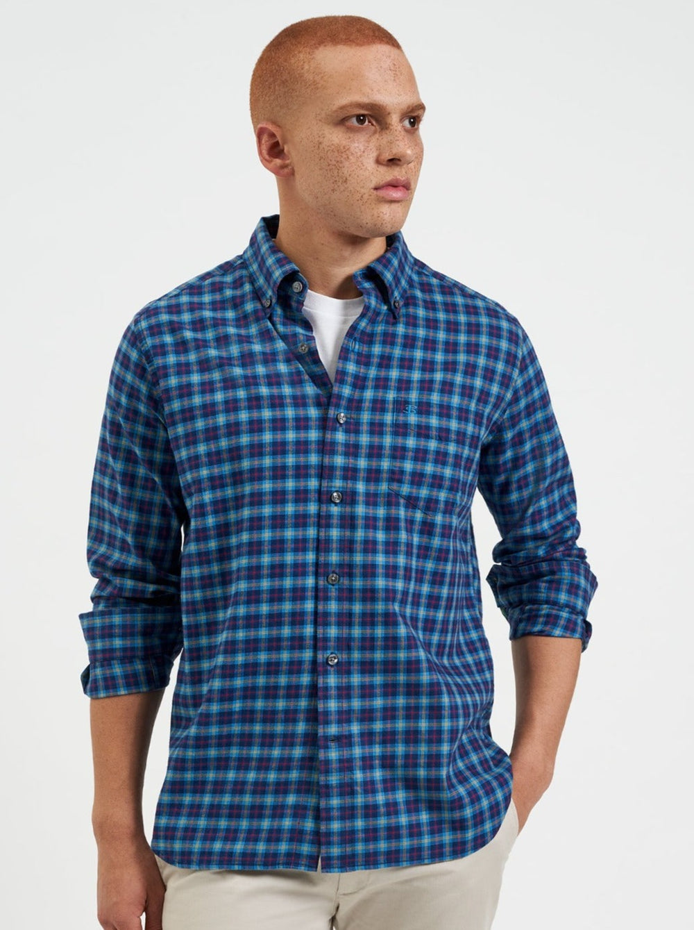 Ben Sherman House Tartan Twill Shirts Navy | DZONXRE-92