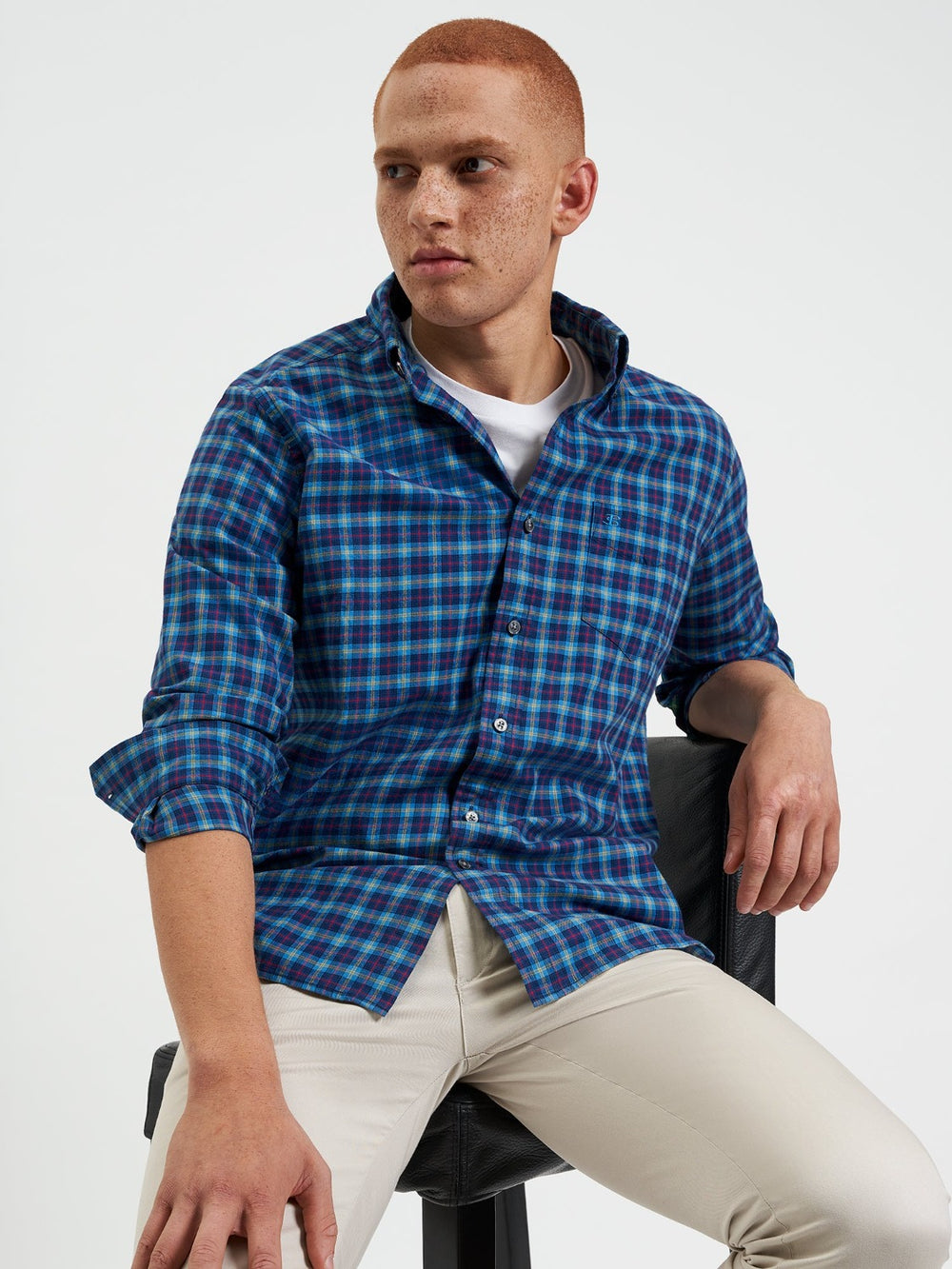 Ben Sherman House Tartan Twill Shirts Navy | DZONXRE-92