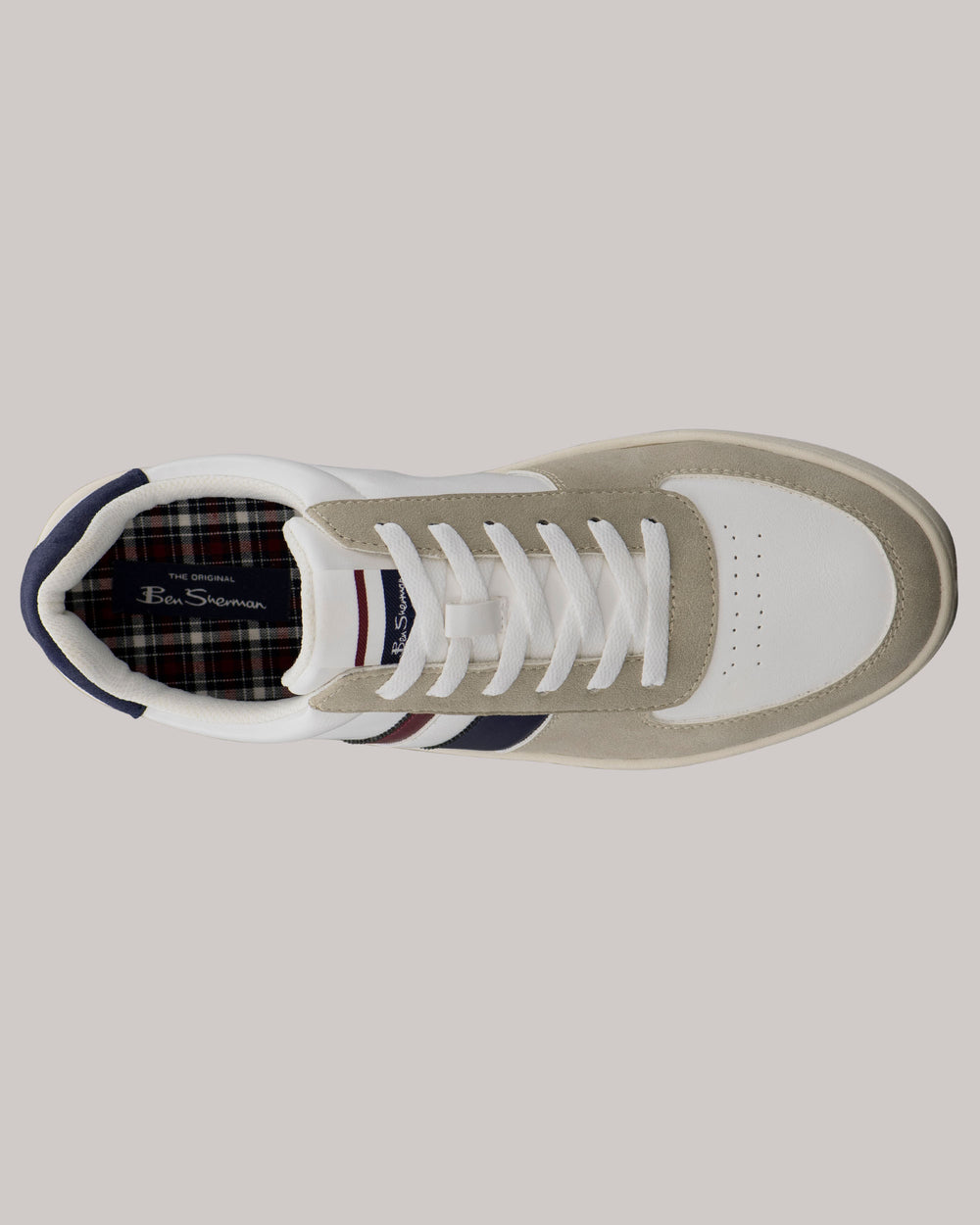 Ben Sherman Hyde Navy Stripe Sneakers White | PSEYLDQ-50