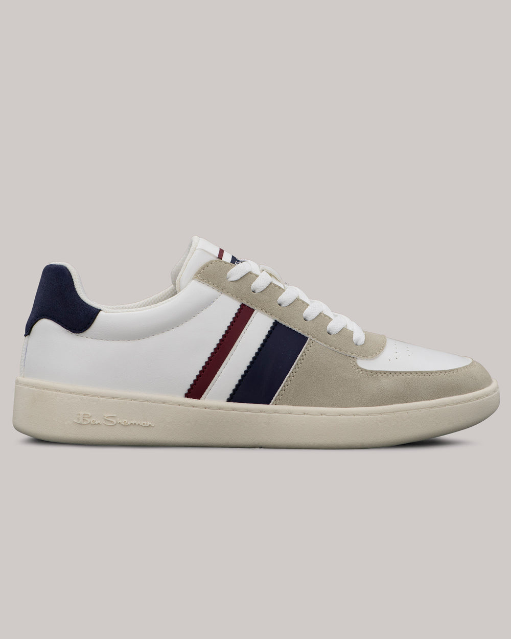 Ben Sherman Hyde Navy Stripe Sneakers White | PSEYLDQ-50